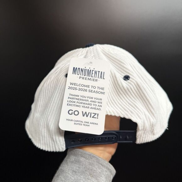 NWT Washington Wizards Hat White Corduroy Snapback Cap Logo - Picture 3 of 7